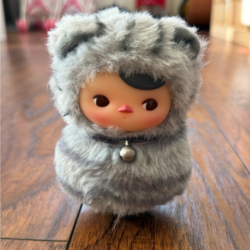 POP MART PUCKY Roly Poly Kitty Series Vinyl Plush Gray Tabby NO BOX